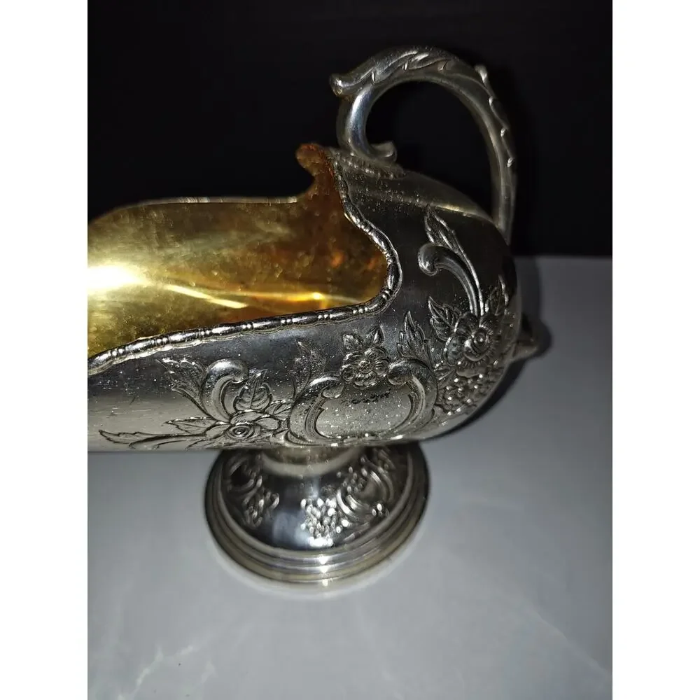Raimond Sterling Silver Plated Sugar Scuttle Vintage Flower Botanical Designs